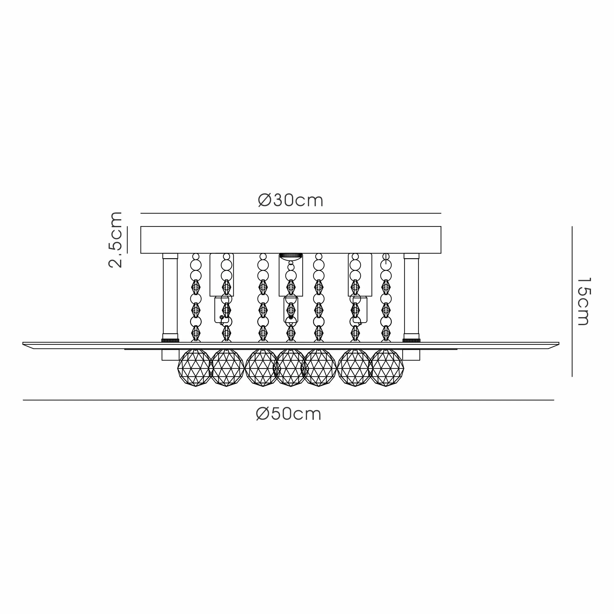 Delmar Crystal Ceiling Lights Diyas Flush Crystal Fittings